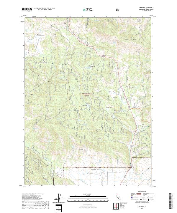 Adin Pass, CA — USGS 7.5-minute topo (2022)