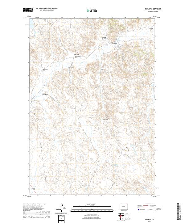 Calf Creek, WY — USGS 7.5-minute topo (2021)