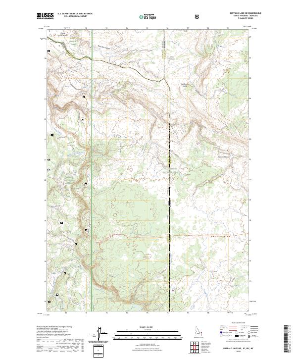 Buffalo Lake NE, ID-WY-MT — USGS 7.5-minute topo (2023)