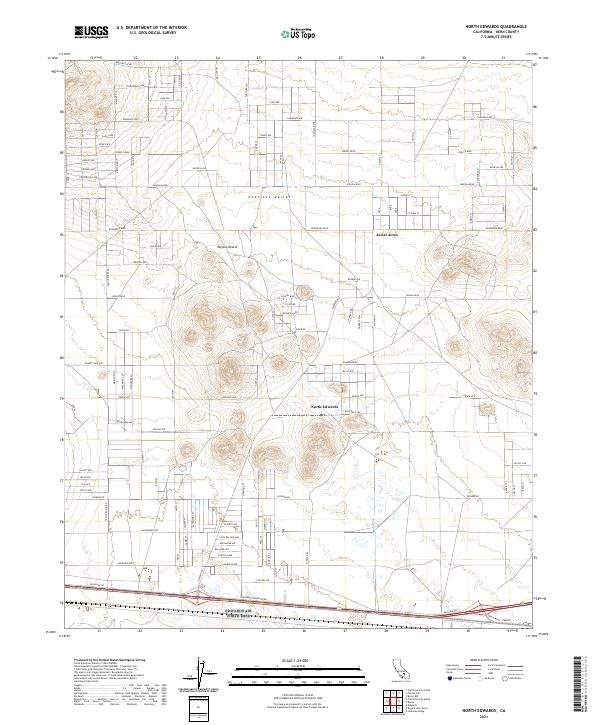 North Edwards, CA — USGS 7.5-minute topo (2021)