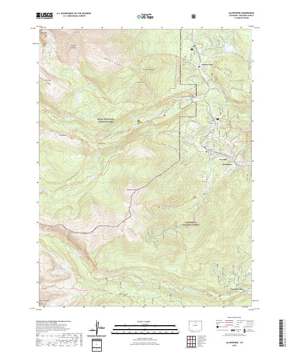 Allenspark, CO — USGS 7.5-minute topo (2022)