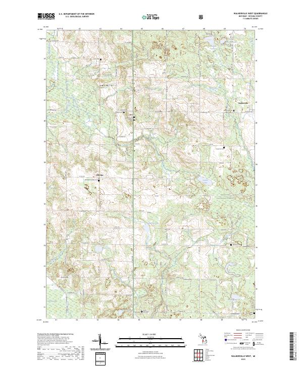 Walkerville West, MI — USGS 7.5-minute topo (2023)