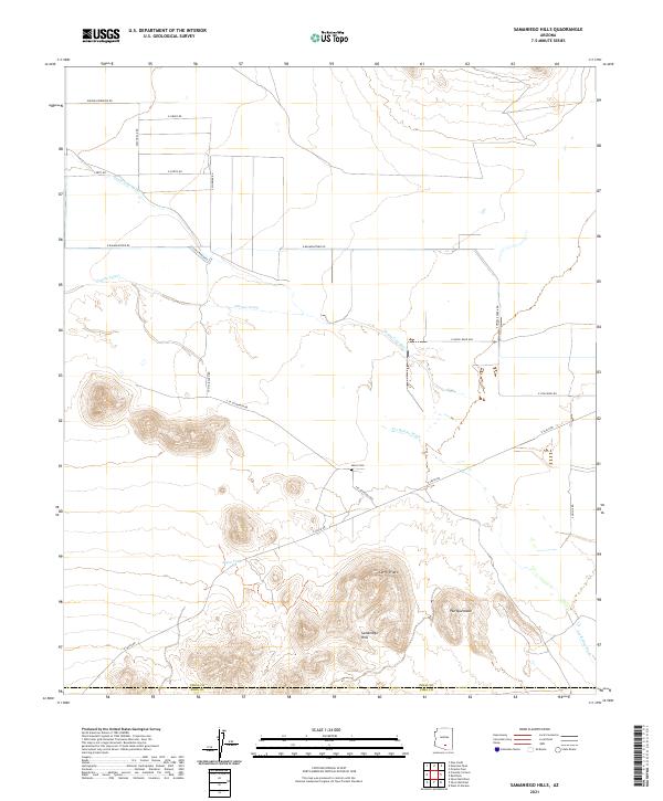 Samaniego Hills, AZ — USGS 7.5-minute topo (2021)