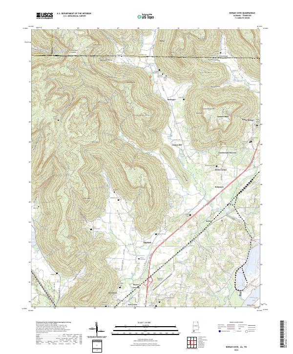 Doran Cove, AL-TN — USGS 7.5-minute topo (2024)
