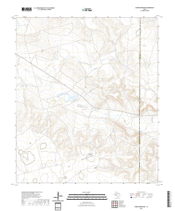 Currie Reservoir, TX — USGS 7.5-minute topo (2022)