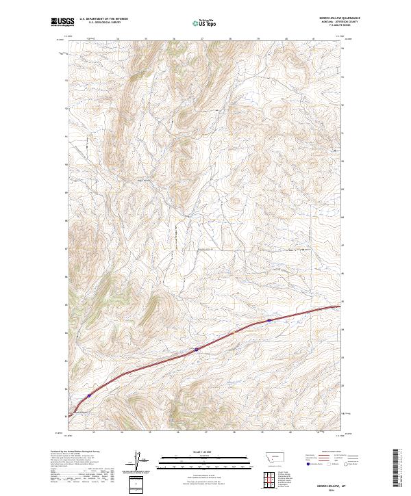 Negro Hollow, MT — USGS 7.5-minute topo (2024)