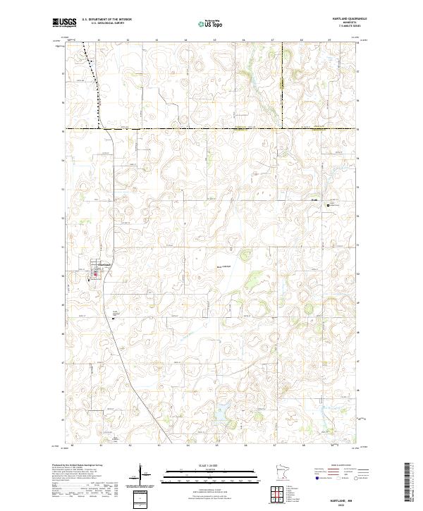 Hartland, MN — USGS 7.5-minute topo (2022)