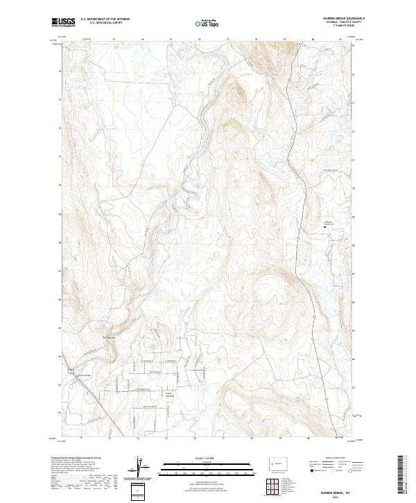 Warren Bridge, WY — USGS 7.5-minute topo (2021)
