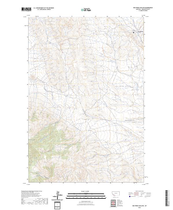 Nez Perce Hollow, MT — USGS 7.5-minute topo (2024)