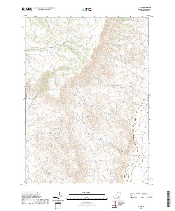 V Lake, OR — USGS 7.5-minute topo (2023)