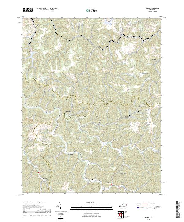 Thomas, KY — USGS 7.5-minute topo (2022)
