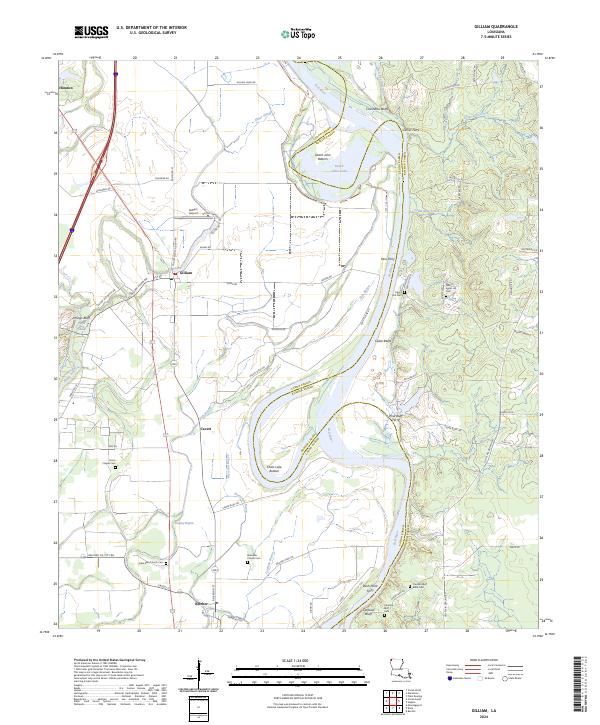 Gilliam, LA — USGS 7.5-minute topo (2024)