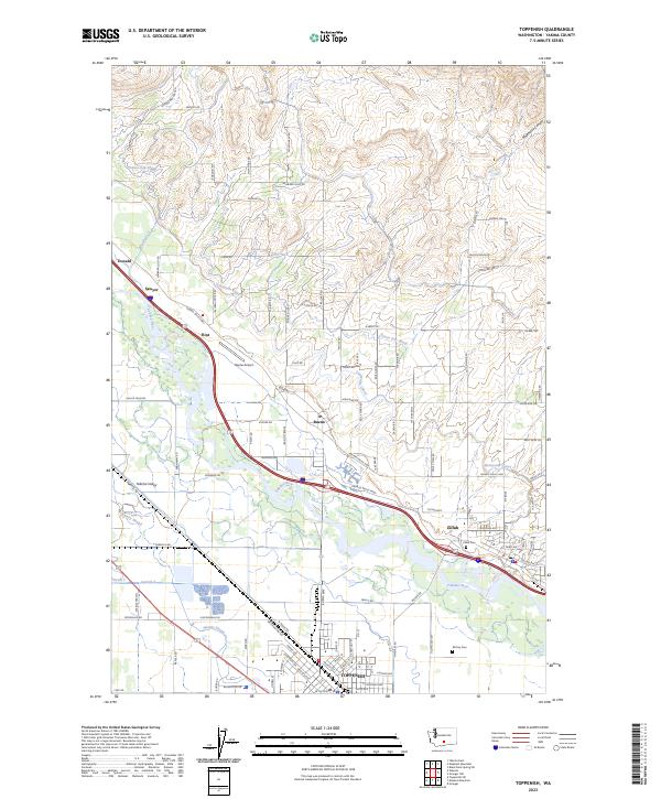 Toppenish, WA — USGS 7.5-minute topo (2023)