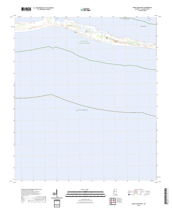 Horn Island West, MS — USGS 7.5-minute topo (2025)