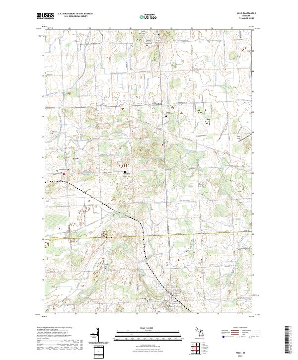 Yale, MI — USGS 7.5-minute topo (2023)