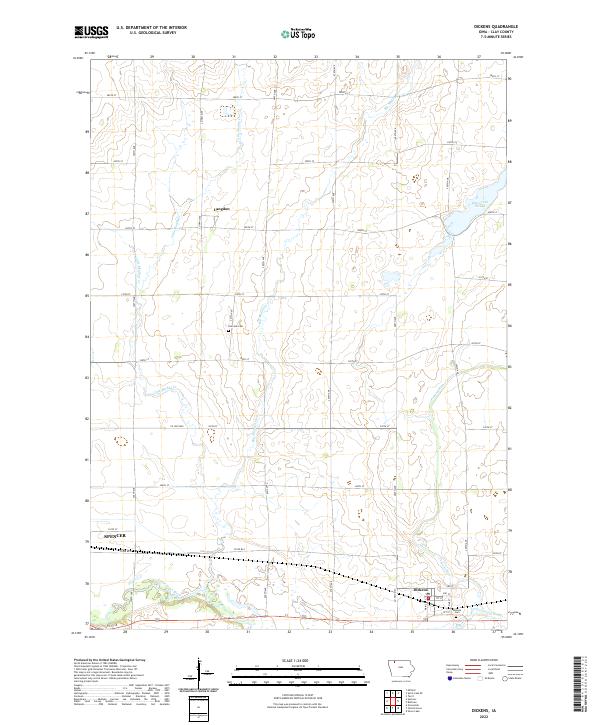 Dickens, IA — USGS 7.5-minute topo (2022)