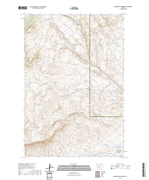 Hunters Hot Springs, MT — USGS 7.5-minute topo (2024)