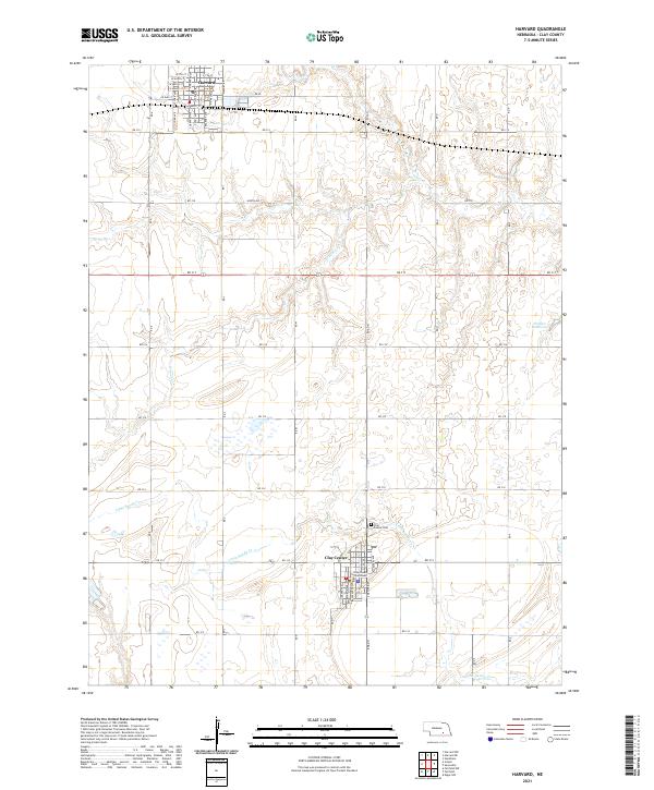 Harvard, NE — USGS 7.5-minute topo (2021)