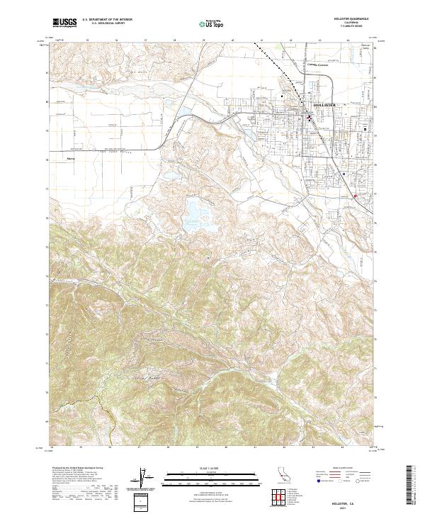 Hollister, CA — USGS 7.5-minute topo (2021)