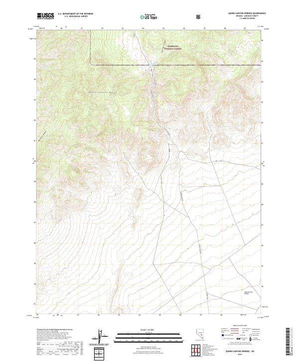 Quinn Canyon Springs, NV — USGS 7.5-minute topo (2021)