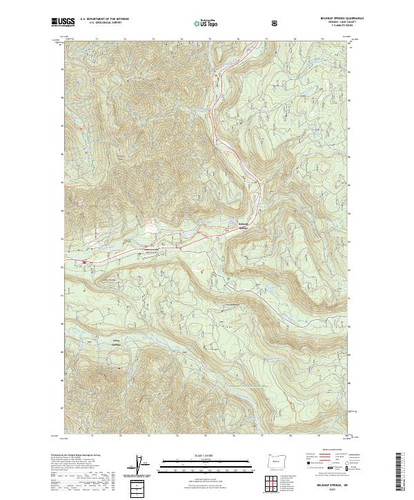 Belknap Springs, OR — USGS 7.5-minute topo (2023)