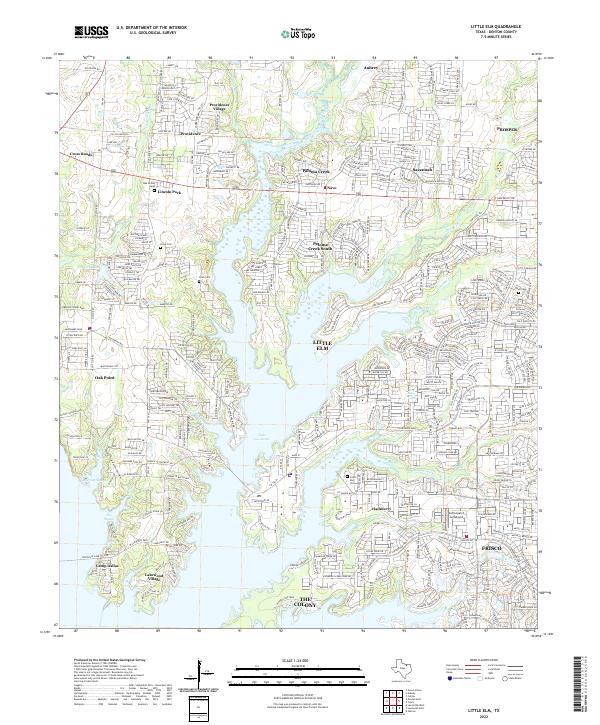 Little Elm, TX — USGS 7.5-minute topo (2022)