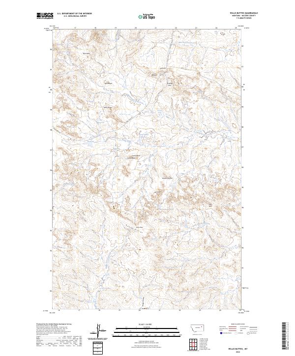 Willis Buttes, MT — USGS 7.5-minute topo (2024)