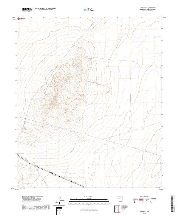 Aden Hills, NM — USGS 7.5-minute topo (2023)