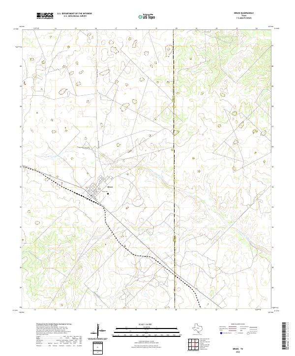 Bruni, TX — USGS 7.5-minute topo (2022)