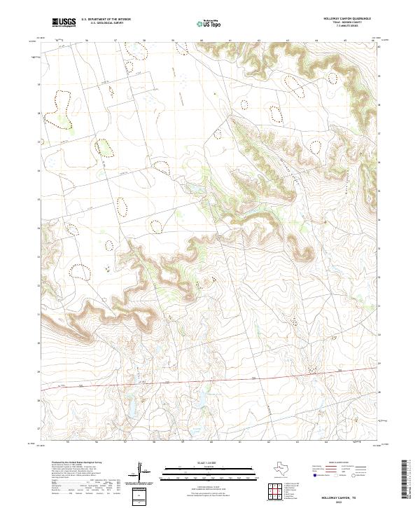 Holloway Canyon, TX — USGS 7.5-minute topo (2022)