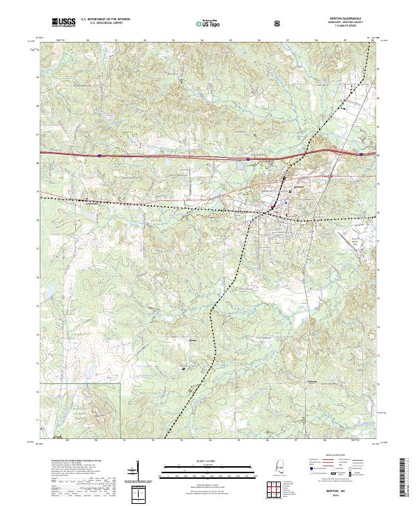 Newton, MS — USGS 7.5-minute topo (2024)