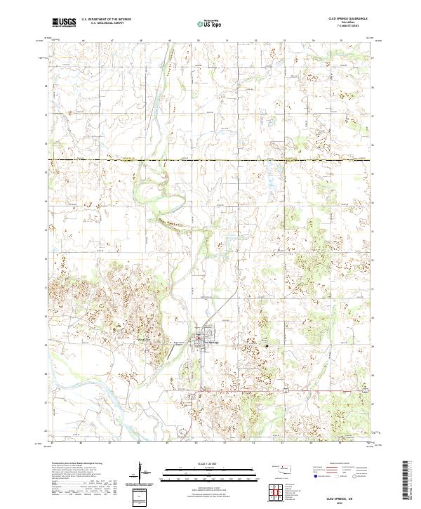 Cleo Springs, OK — USGS 7.5-minute topo (2022)