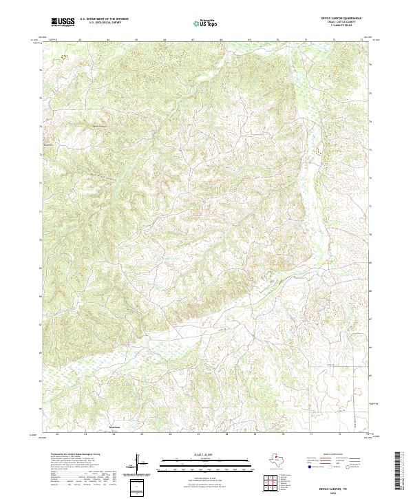 Devils Canyon, TX — USGS 7.5-minute topo (2022)
