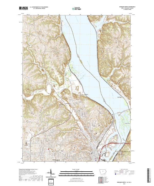 Dubuque North, IA-WI-IL — USGS 7.5-minute topo (2022)