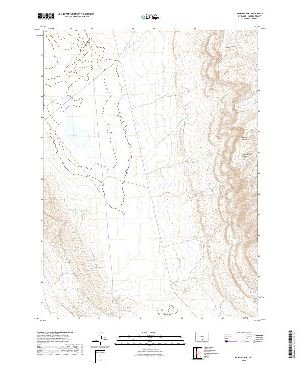 Rawlins NW, WY — USGS 7.5-minute topo (2021)