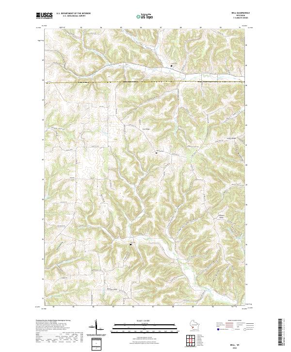 Dell, WI — USGS 7.5-minute topo (2022)