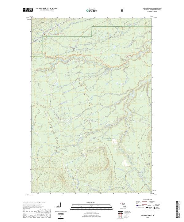 Aldridge Creek, MI — USGS 7.5-minute topo (2023)
