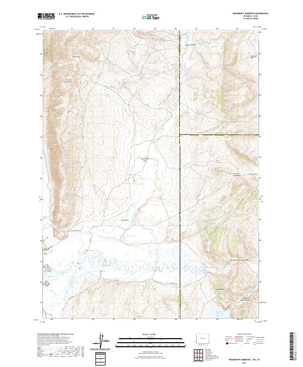 Woodruff Narrows, WY-UT — USGS 7.5-minute topo (2021)