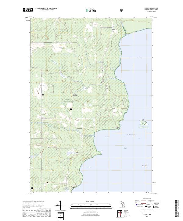 Ogontz, MI — USGS 7.5-minute topo (2023)