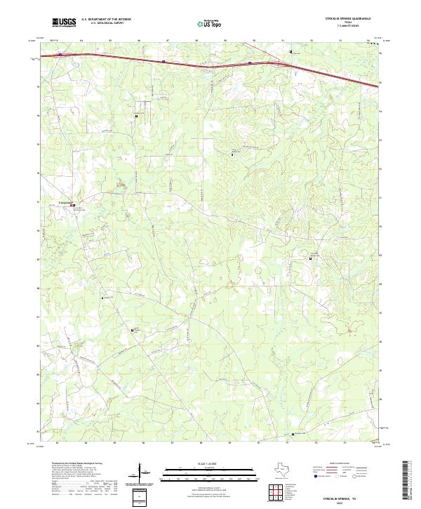 Stricklin Springs, TX — USGS 7.5-minute topo (2022)