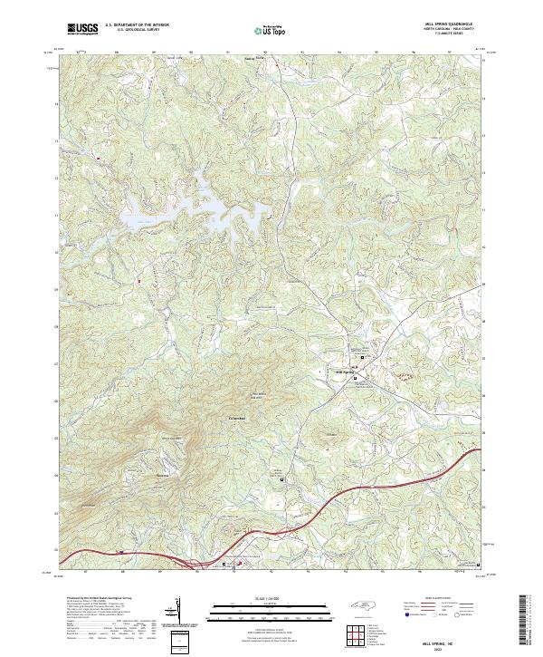 Mill Spring, NC — USGS 7.5-minute topo (2022)