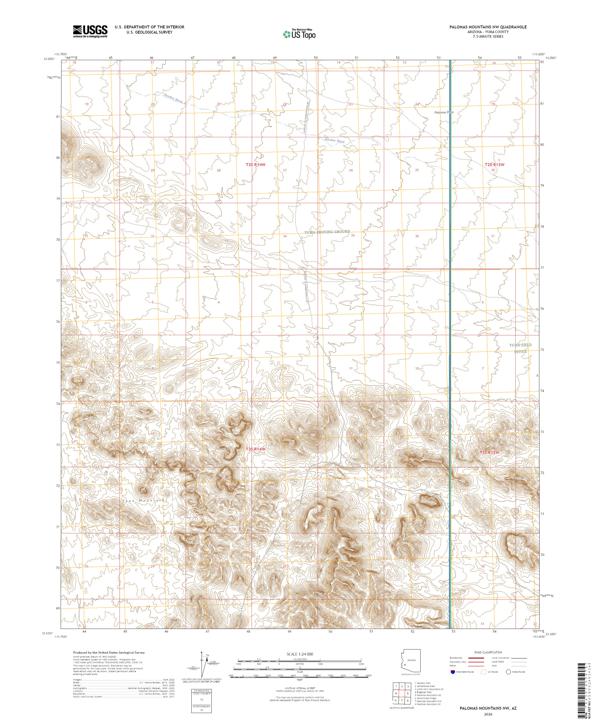 Palomas Mountains NW, AZ — USGS 7.5-minute topo (2026)