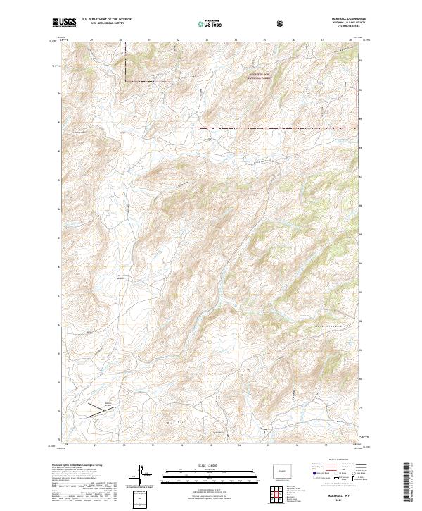 Marshall, WY — USGS 7.5-minute topo (2021)
