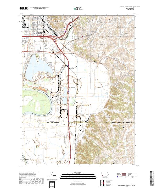 Council Bluffs South, IA-NE — USGS 7.5-minute topo (2022)