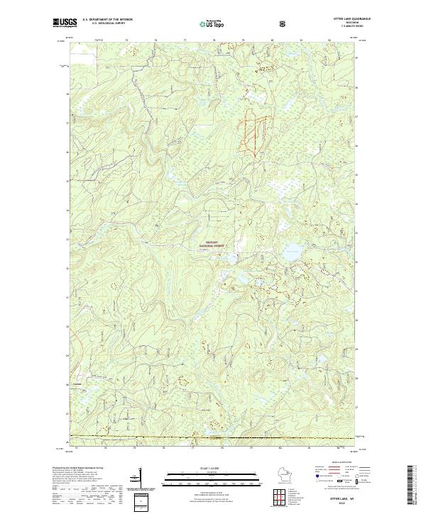 Otter Lake, WI — USGS 7.5-minute topo (2022)