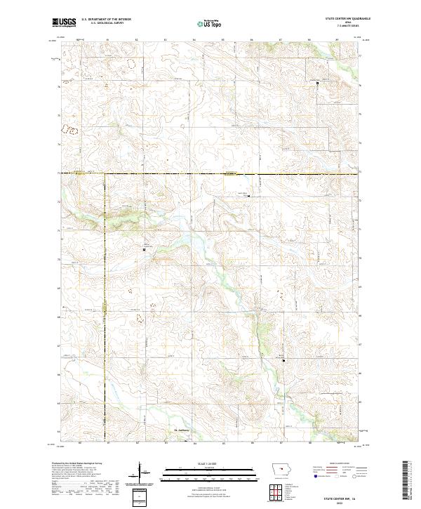 State Center NW, IA — USGS 7.5-minute topo (2022)