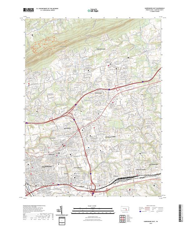 Harrisburg East, PA — USGS 7.5-minute topo (2023)