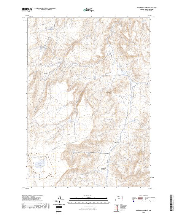 Sourdough Spring, OR — USGS 7.5-minute topo (2023)