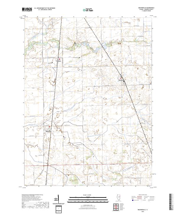 Beaverville, IL — USGS 7.5-minute topo (2024)