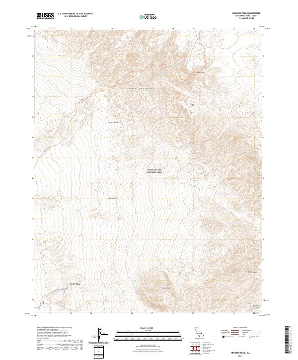 Nevares Peak, CA — USGS 7.5-minute topo (2021)